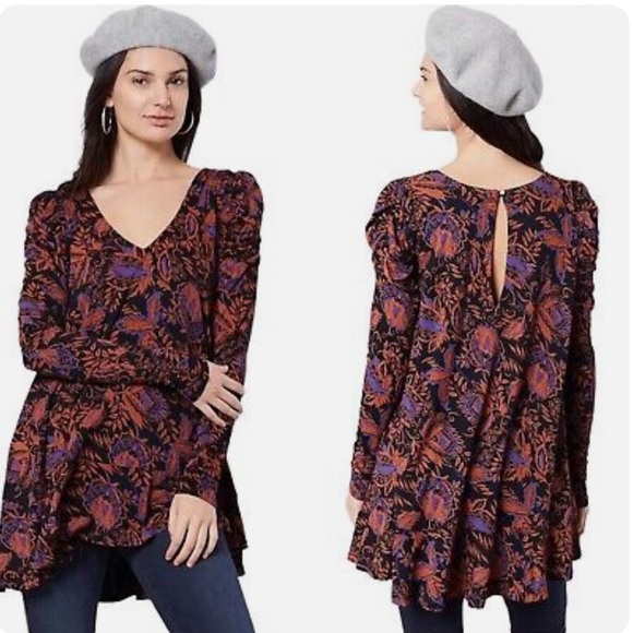 Free People Hello Lover Ruched Tunic Small NWOT - Picture 1 of 11